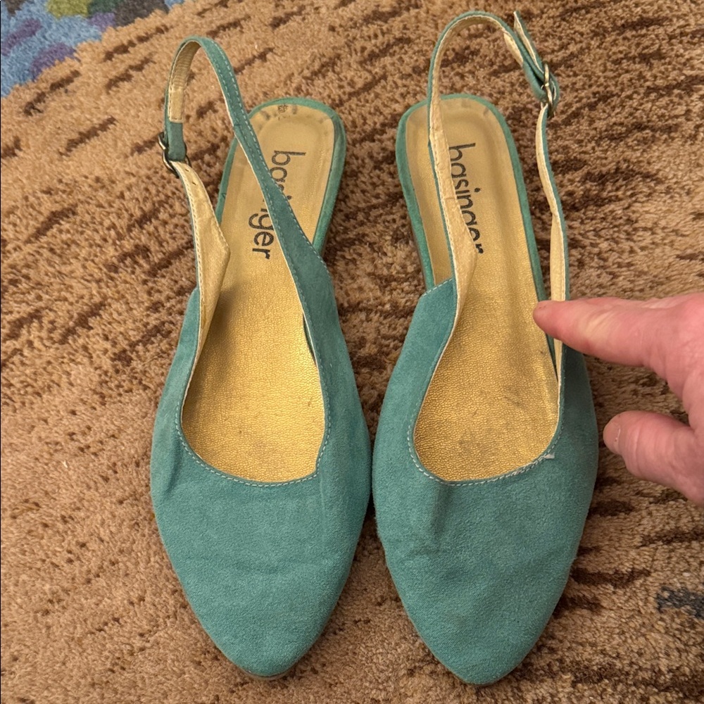 Women's Teal Slingback Basinger Flats